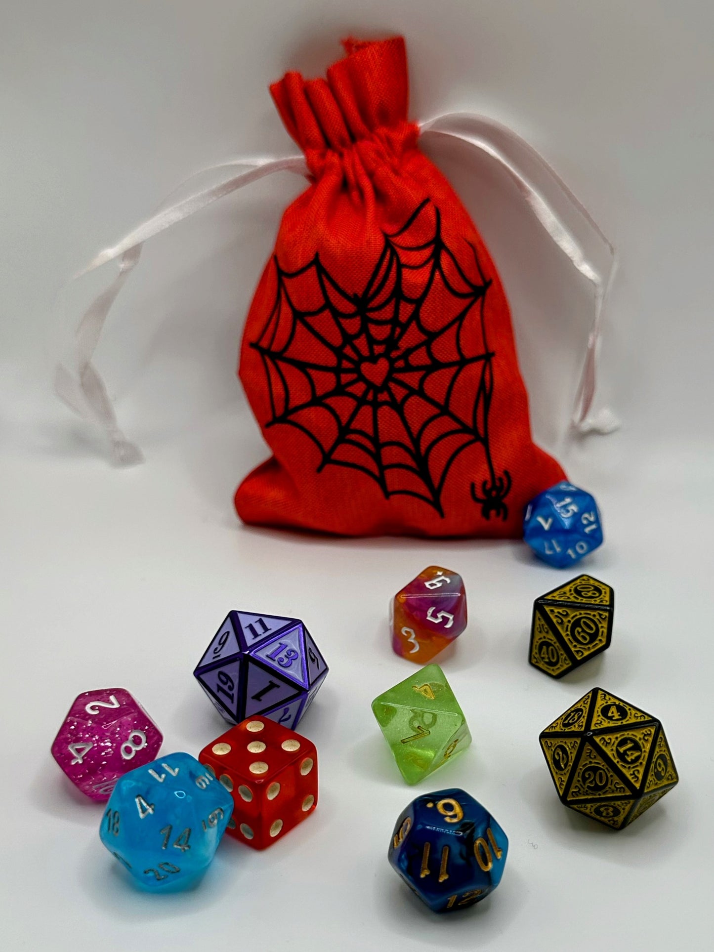 Dice Bag- Cobweb Heart